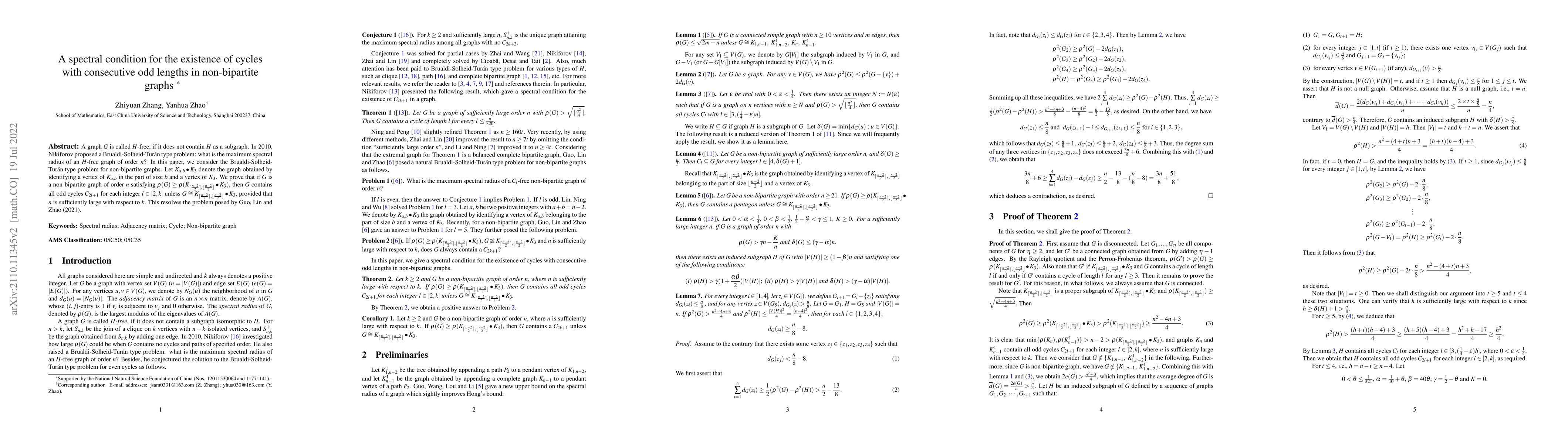 Thumbnail for A spectral condition for the existence of cycles with consecutive odd
  lengths in non-bipartite graphs