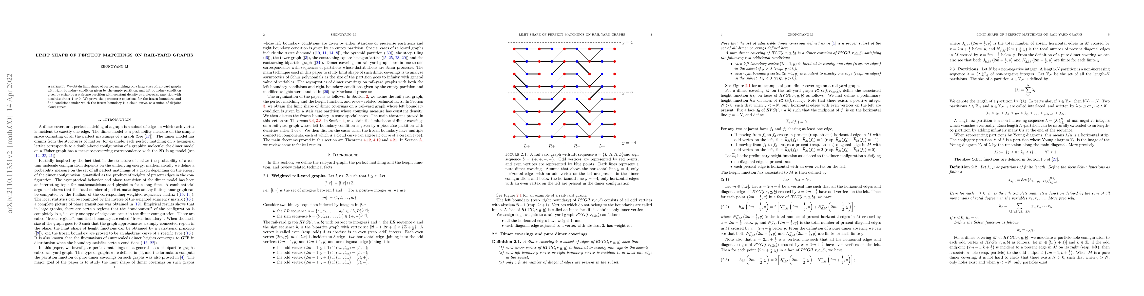 Thumbnail for Limit shape of perfect matchings on rail-yard graphs
