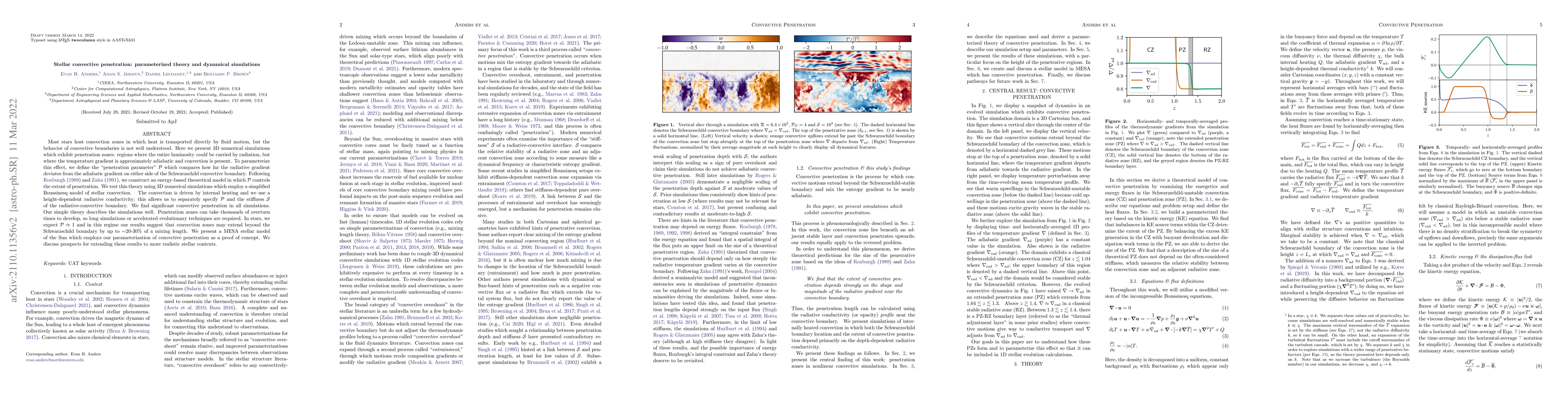 Thumbnail for Stellar convective penetration: parameterized theory and dynamical
  simulations