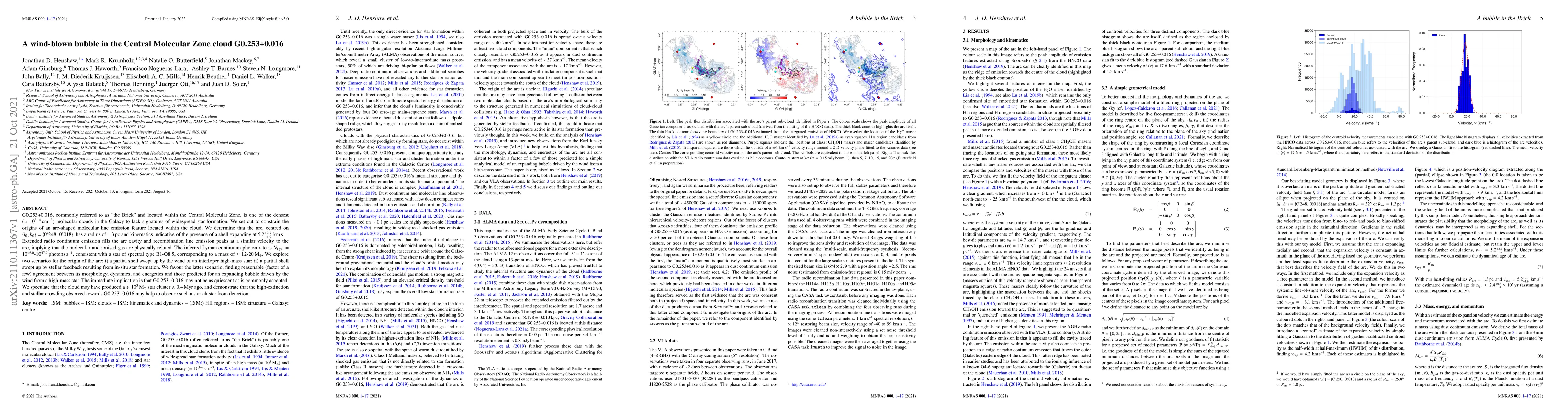 Thumbnail for A wind-blown bubble in the Central Molecular Zone cloud G0.253+0.016