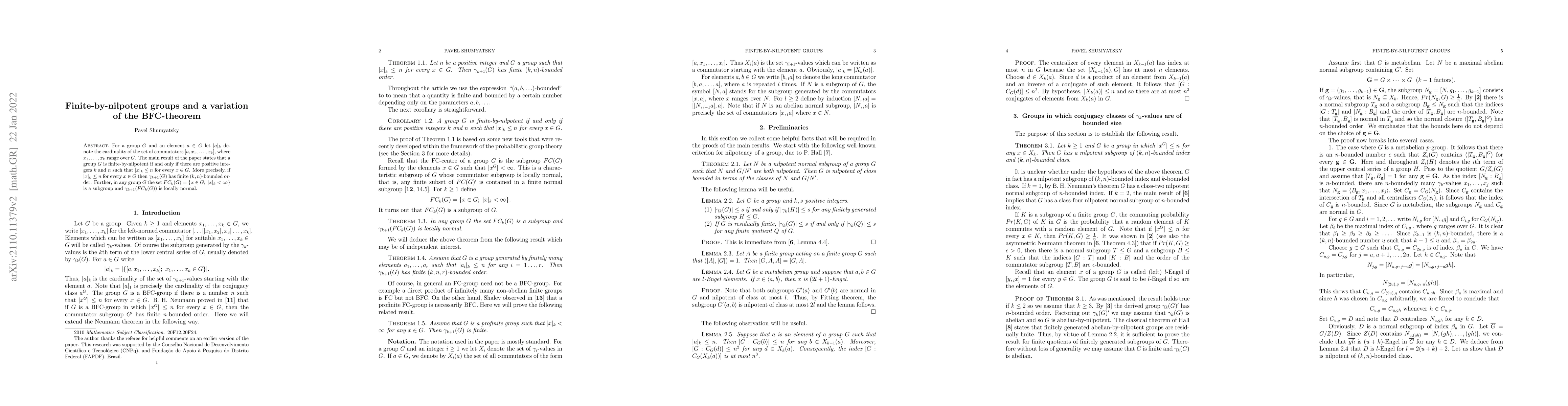 Thumbnail for Finite-by-nilpotent groups and a variation of the BFC-theorem