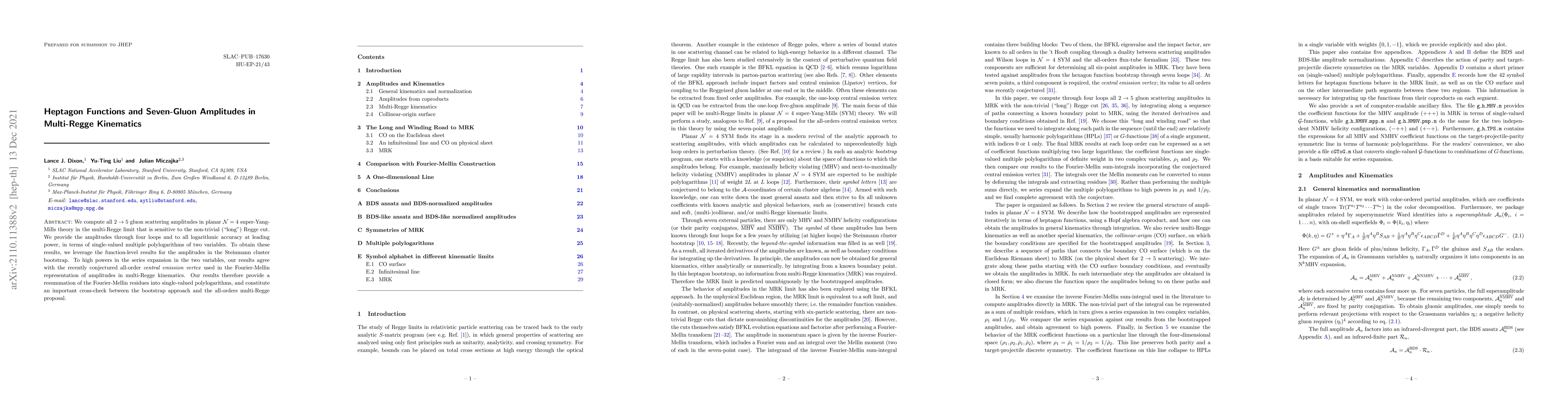 Thumbnail for Heptagon Functions and Seven-Gluon Amplitudes in Multi-Regge Kinematics