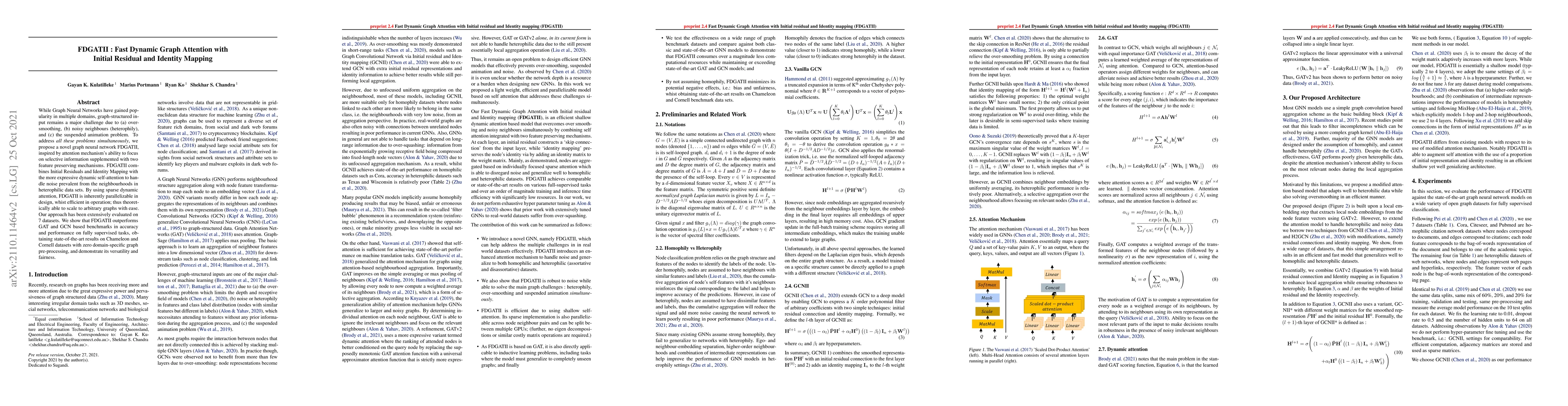 Thumbnail for FDGATII : Fast Dynamic Graph Attention with Initial Residual and
  Identity Mapping