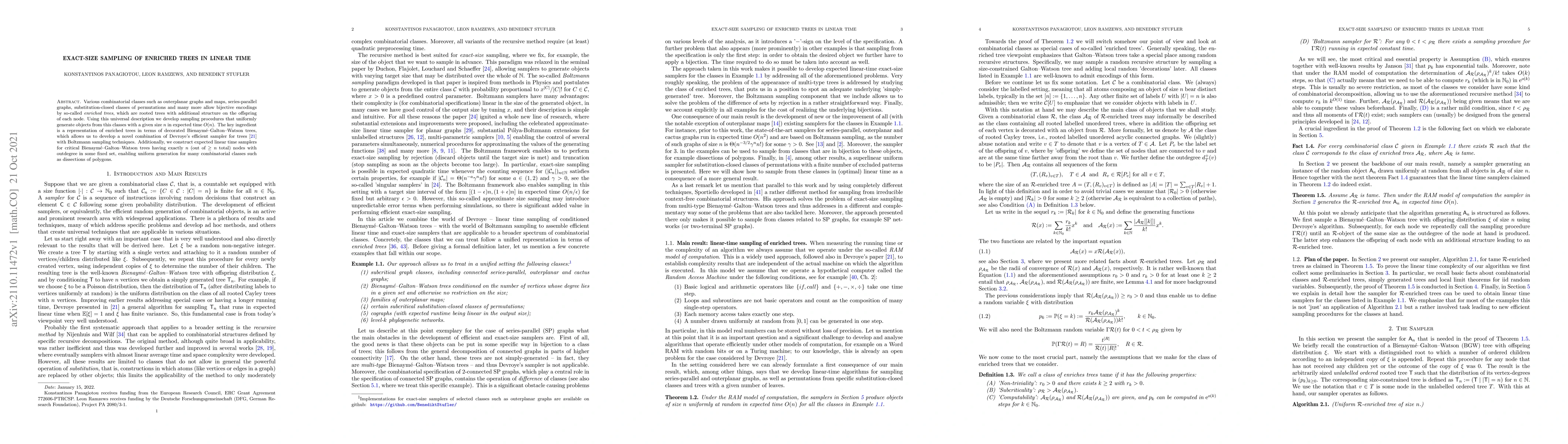 Thumbnail for Exact-size Sampling of Enriched Trees in Linear Time