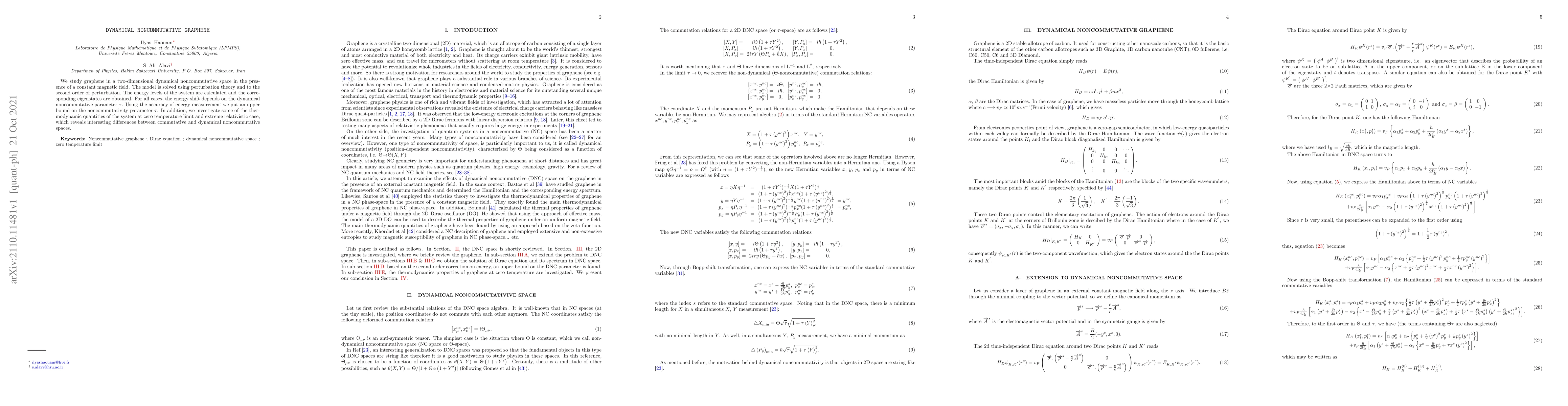 Thumbnail for Dynamical Noncommutative Graphene