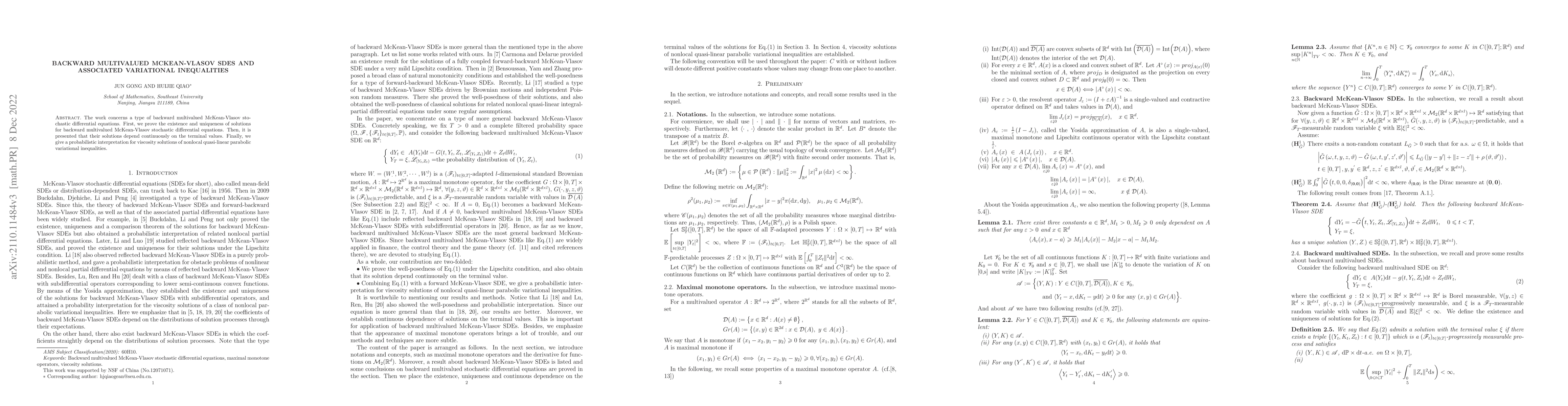 Thumbnail for Backward multivalued McKean-Vlasov SDEs and associated variational
  inequalities