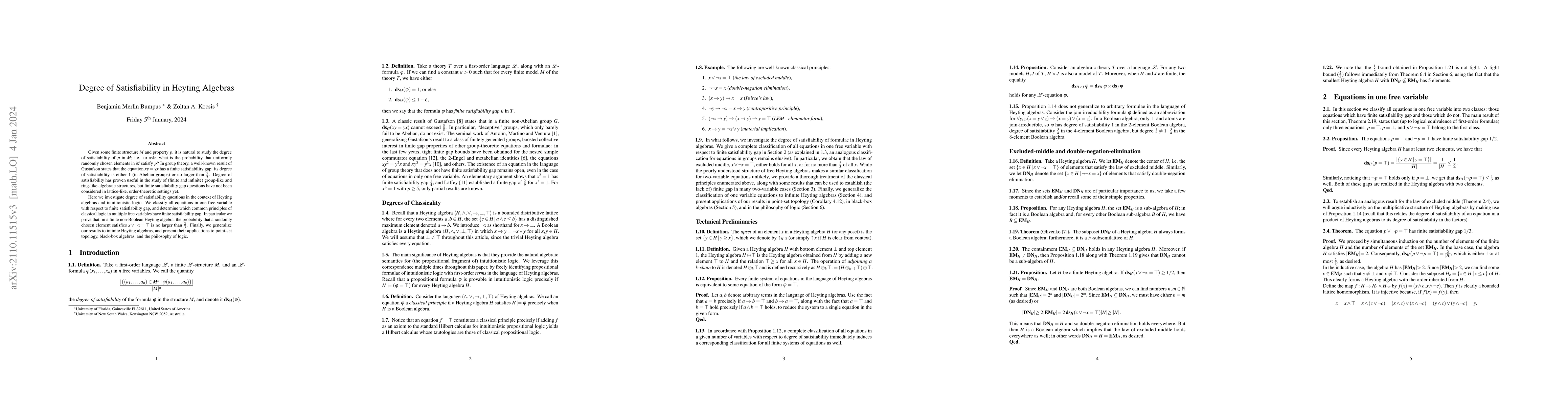 Thumbnail for Degree of Satisfiability in Heyting Algebras