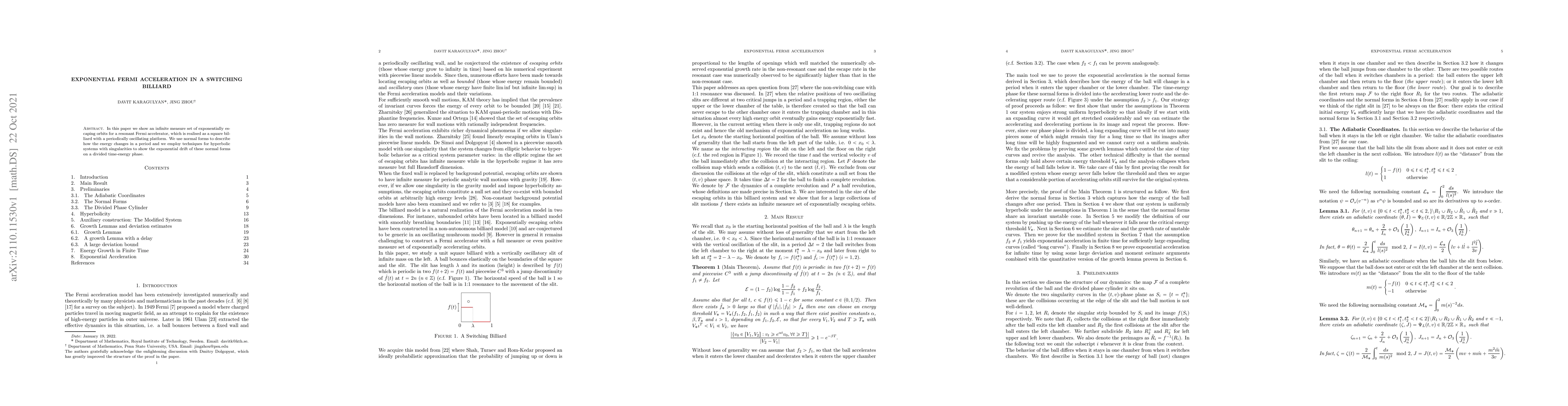 Thumbnail for Exponential Fermi Acceleration in a Switching Billiard