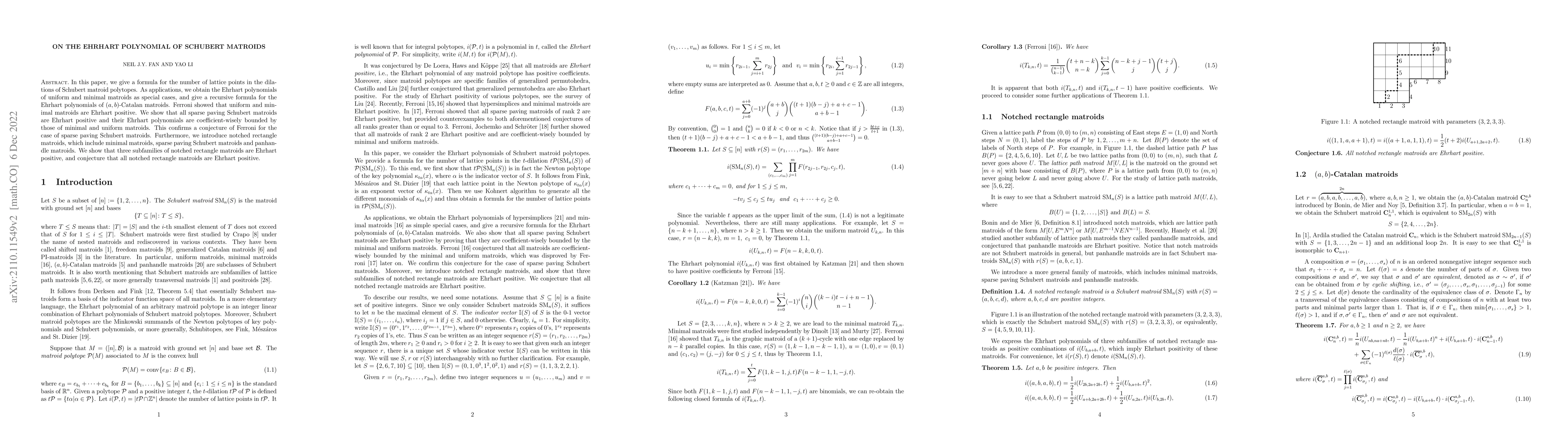 Thumbnail for On the Ehrhart Polynomial of Schubert Matroids