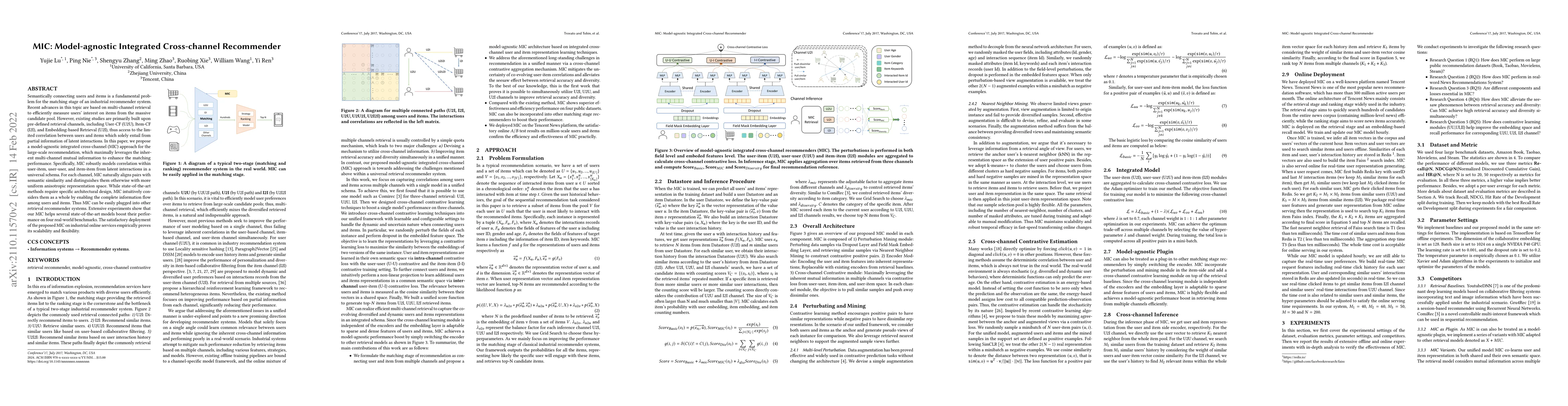 Thumbnail for MIC: Model-agnostic Integrated Cross-channel Recommenders