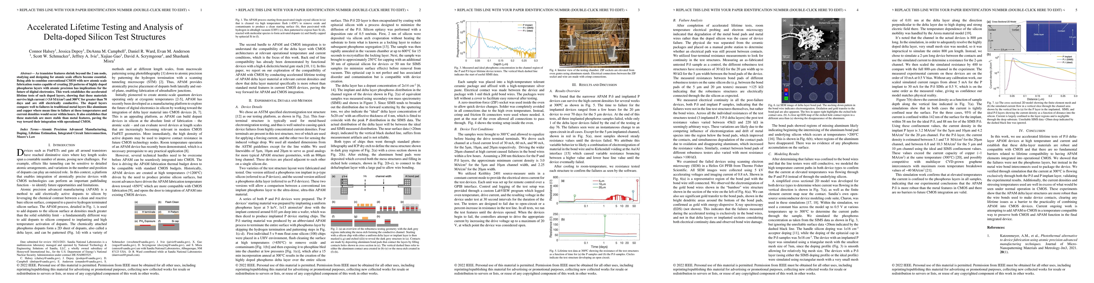 Thumbnail for Accelerated Lifetime Testing and Analysis of Delta-doped Silicon Test
  Structures