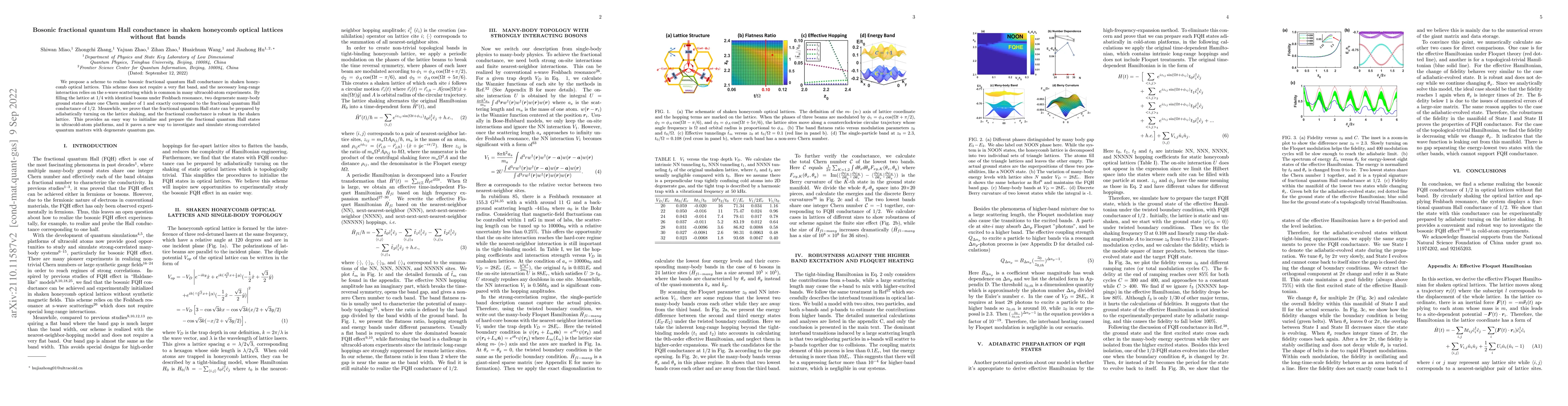 Thumbnail for Bosonic fractional quantum Hall conductance in shaken honeycomb optical
  lattices without flat bands