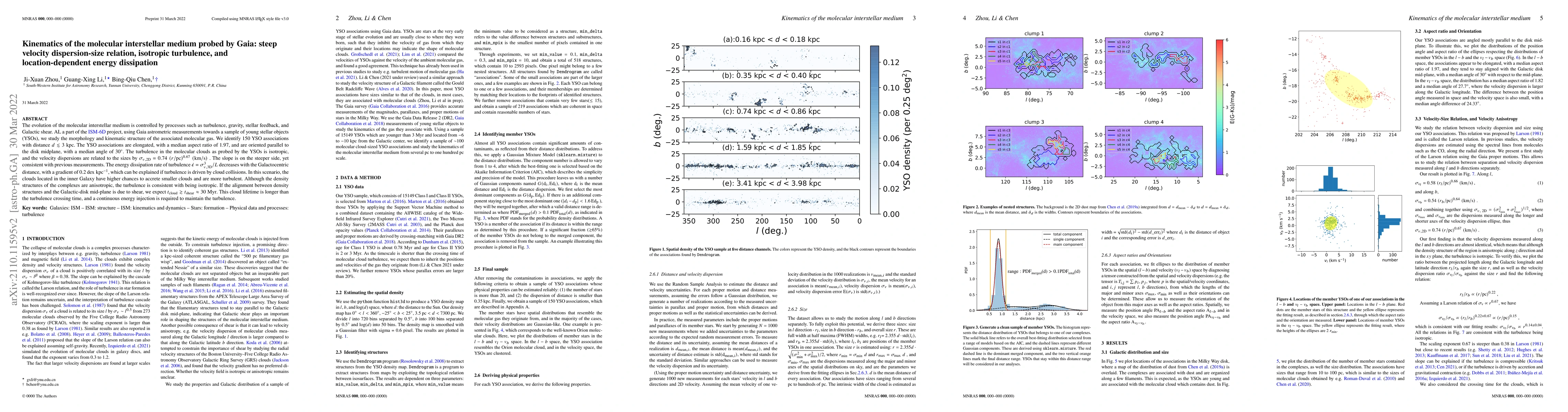 Thumbnail for Kinematics of the molecular interstellar medium probed by Gaia: steep
  velocity dispersion-size relation, isotropic turbulence, and
  location-dependent energy dissipation
