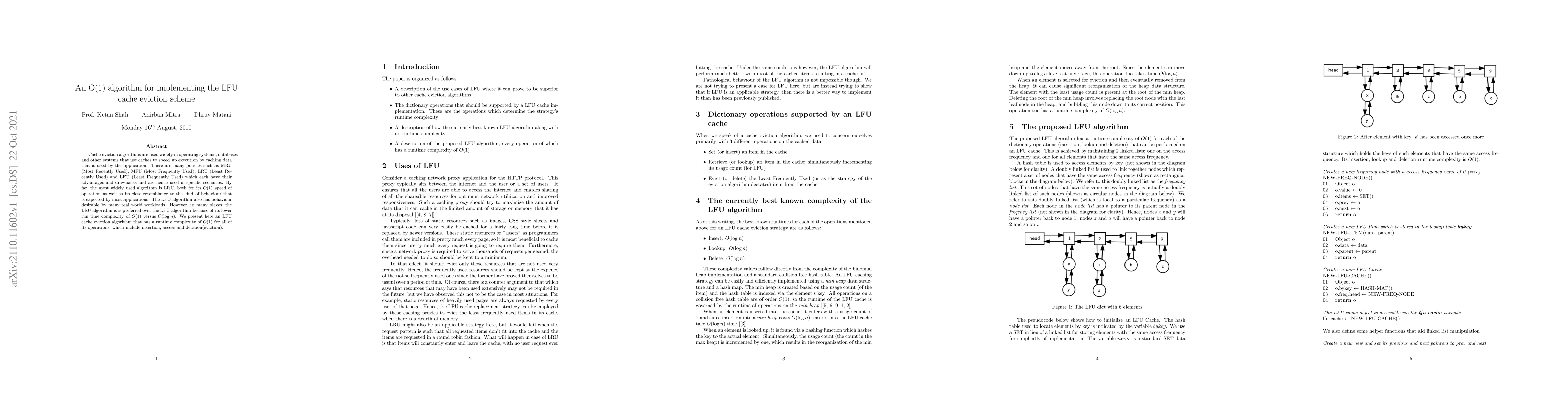 Thumbnail for An O(1) algorithm for implementing the LFU cache eviction scheme