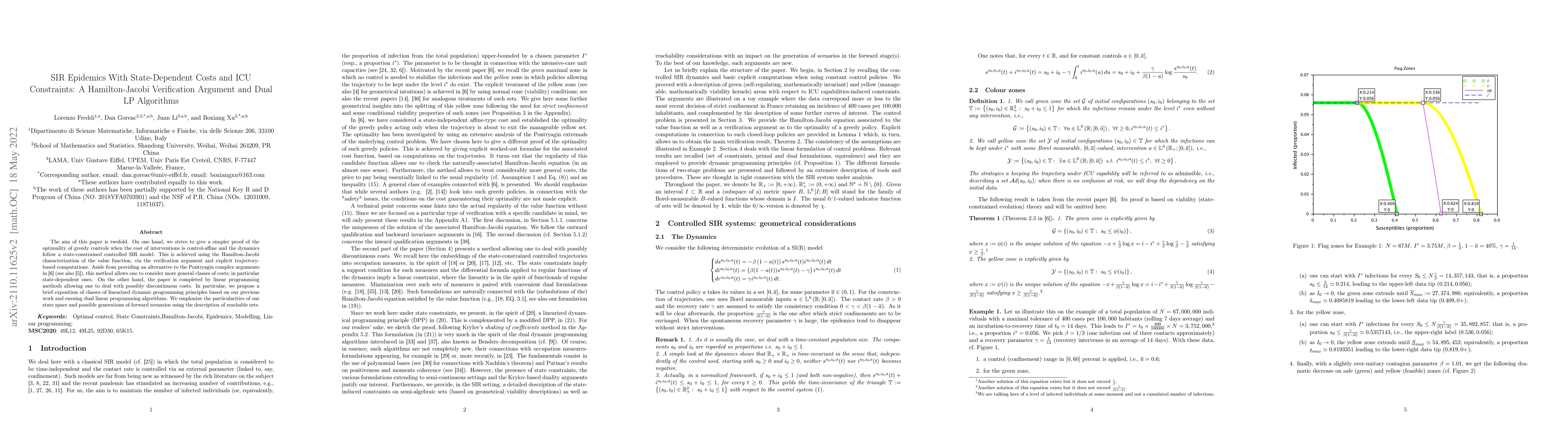 Thumbnail for SIR Epidemics With State-Dependent Costs and ICU Constraints: A
  Hamilton-Jacobi Verification Argument and Dual LP Algorithms