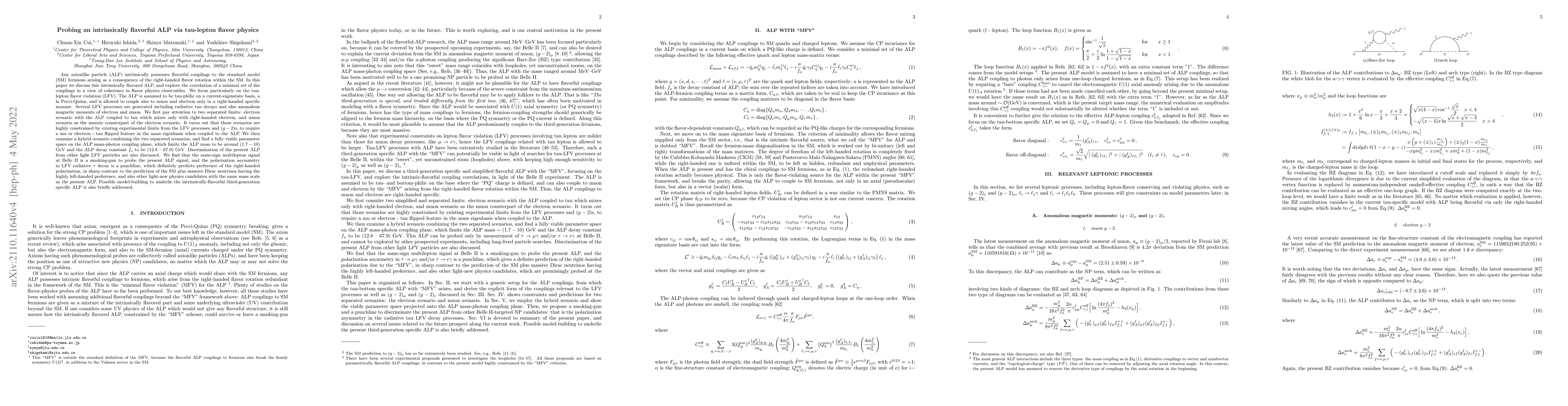 Thumbnail for Probing an intrinsically flavorful ALP via tau-lepton flavor physics