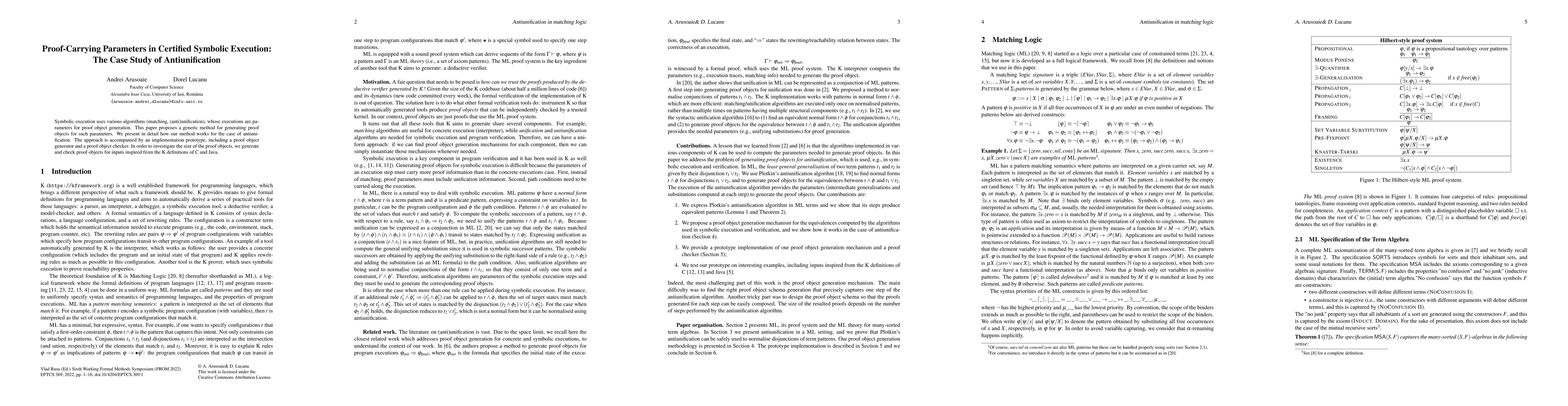 Thumbnail for Proof-Carrying Parameters in Certified Symbolic Execution: The Case
  Study of Antiunification