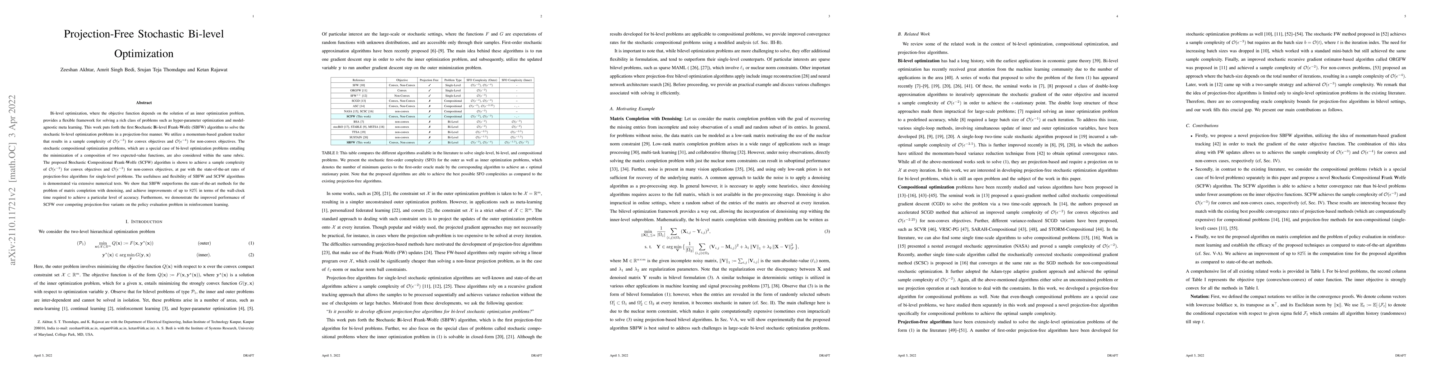 Thumbnail for Projection-Free Algorithm for Stochastic Bi-level Optimization
