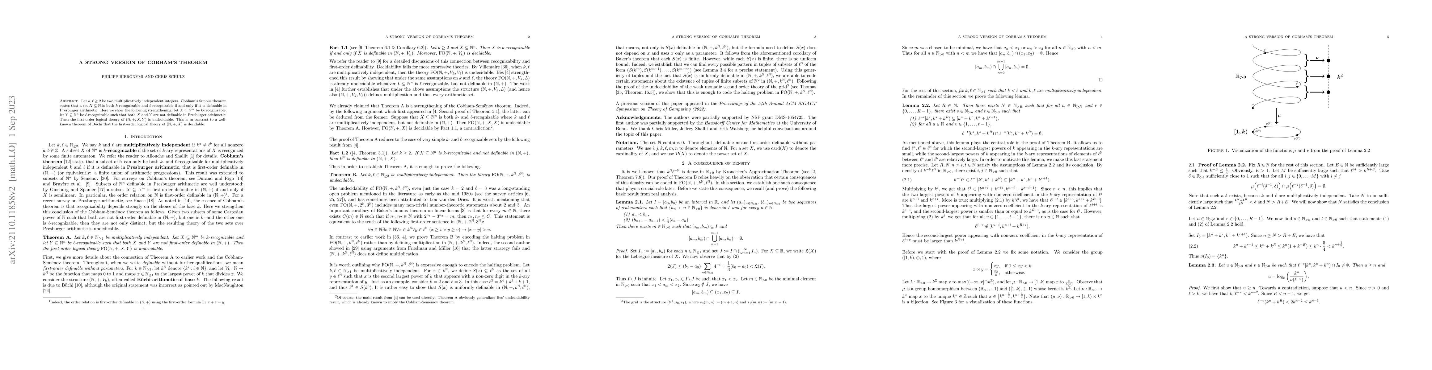 Thumbnail for A strong version of Cobham's theorem