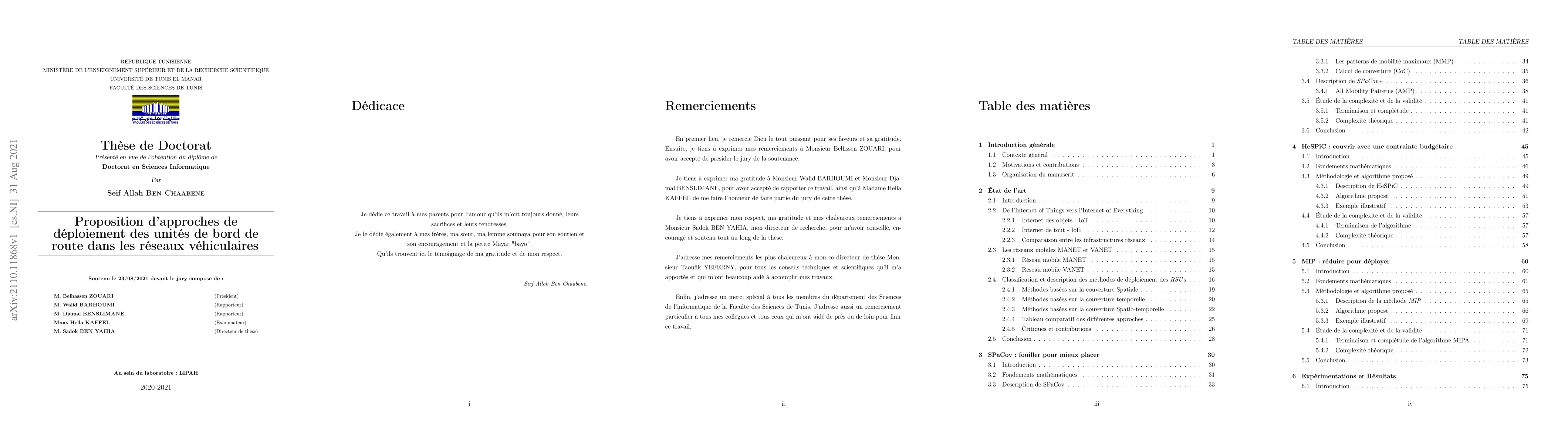 Thumbnail for Proposition d'approches de d\'eploiement des unit\'es de bord de route
  dans les r\'eseaux v\'ehiculaires