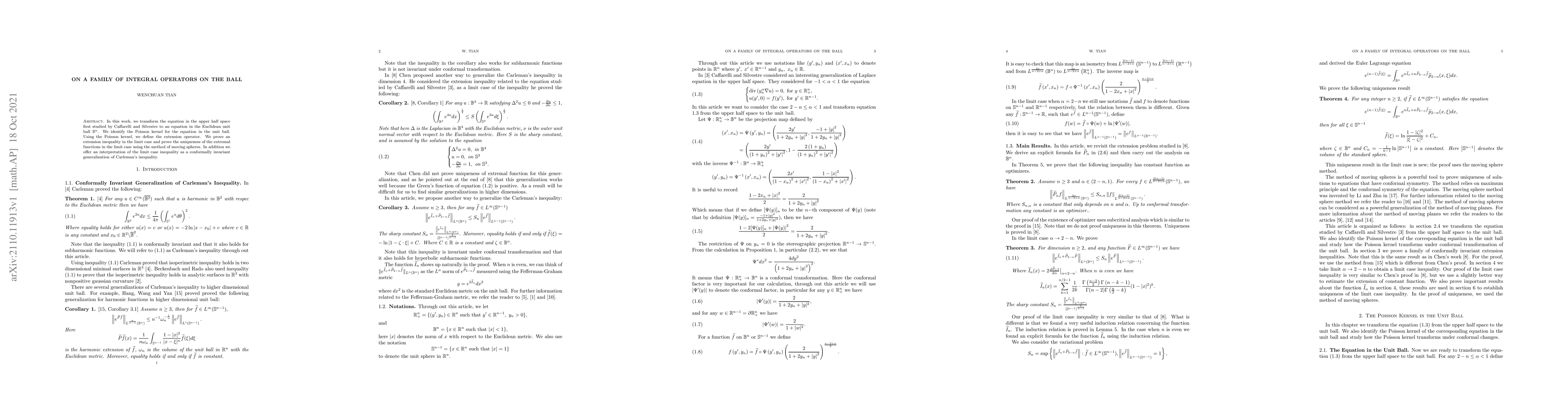 Thumbnail for On a family of integral operators on the ball
