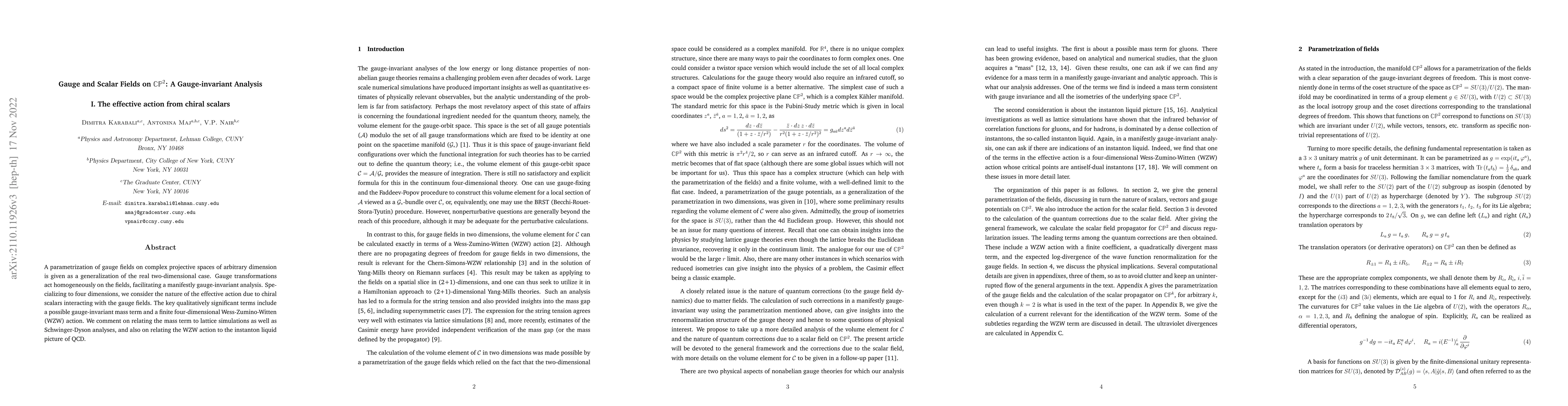 Thumbnail for Gauge and Scalar Fields on $\mathbb{CP}^2$: A Gauge-invariant Analysis
  I. The effective action from chiral scalars