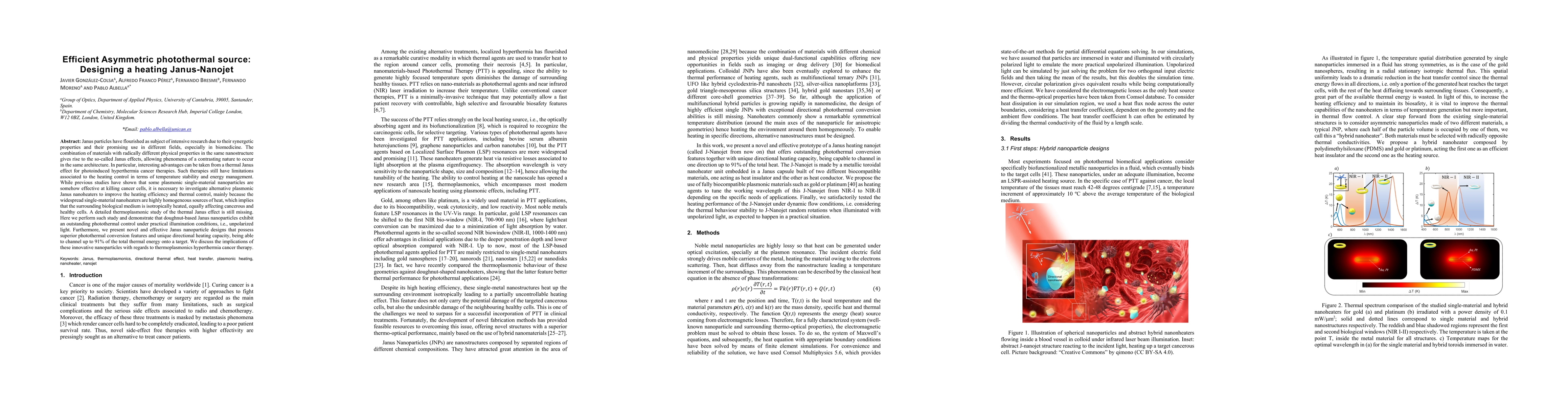 Thumbnail for Efficient Asymmetric photothermal source: Designing a heating
  Janus-Nanojet