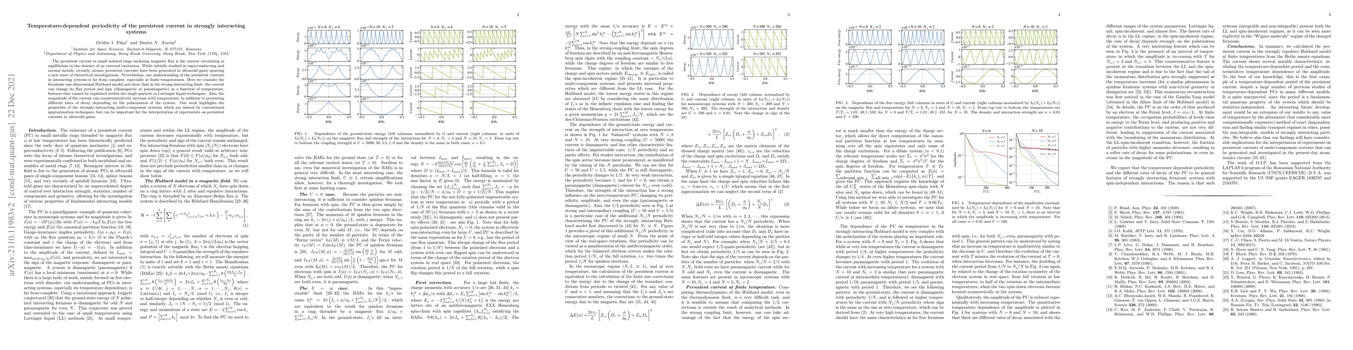 Thumbnail for Temperature-dependent periodicity of the persistent current in strongly
  interacting systems