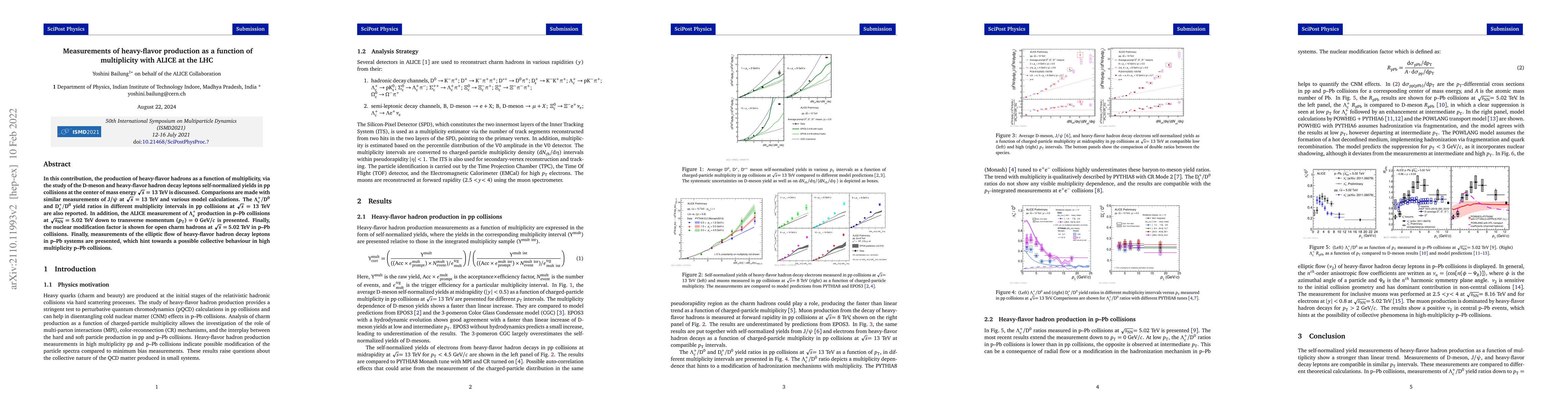 Thumbnail for Measurements of heavy-flavor production as a function of multiplicity
  with ALICE at the LHC