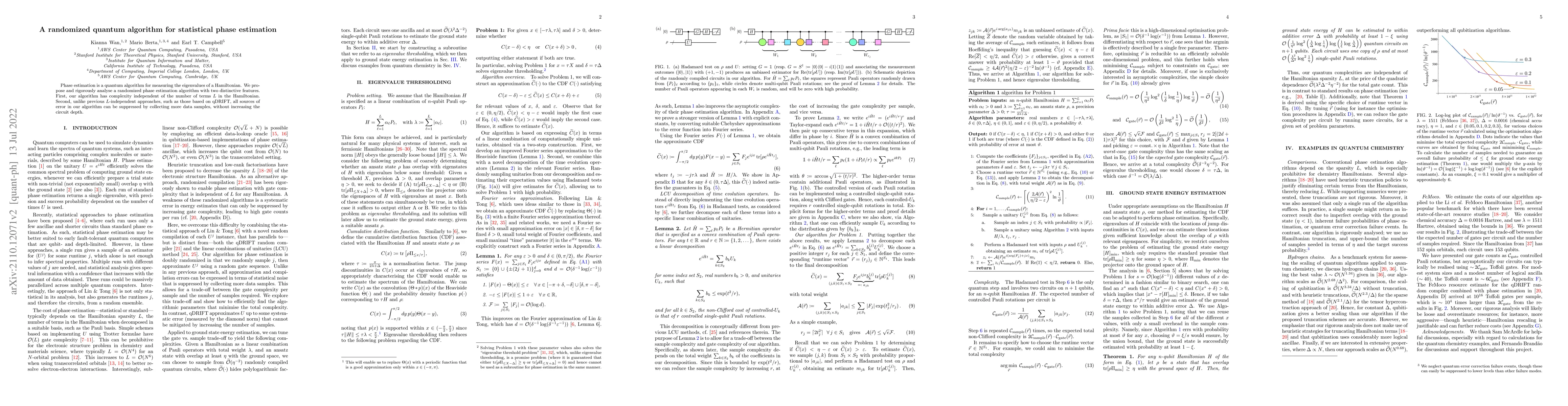 Thumbnail for A randomized quantum algorithm for statistical phase estimation