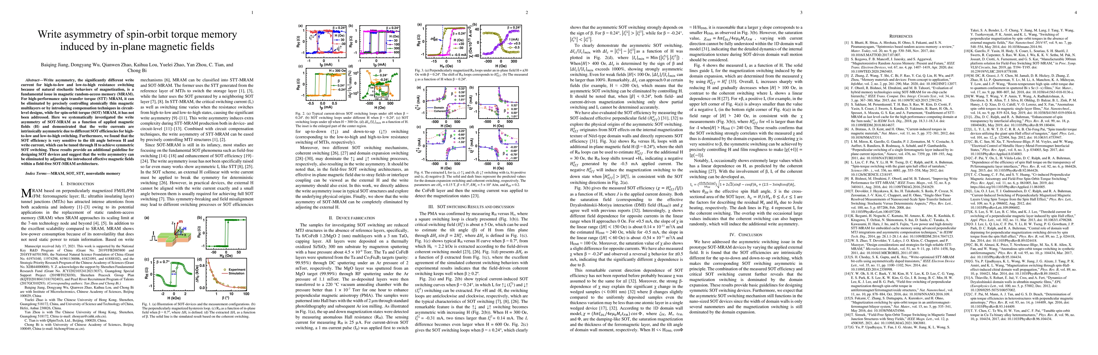 Thumbnail for Write asymmetry of spin-orbit torque memory induced by in-plane magnetic
  fields