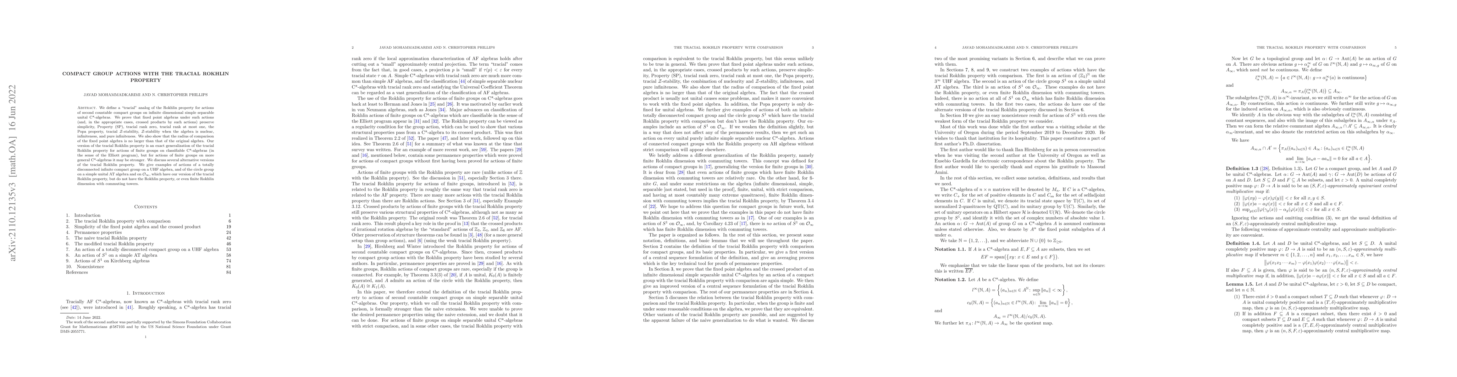 Thumbnail for Compact Group Actions with the Tracial Rokhlin Property