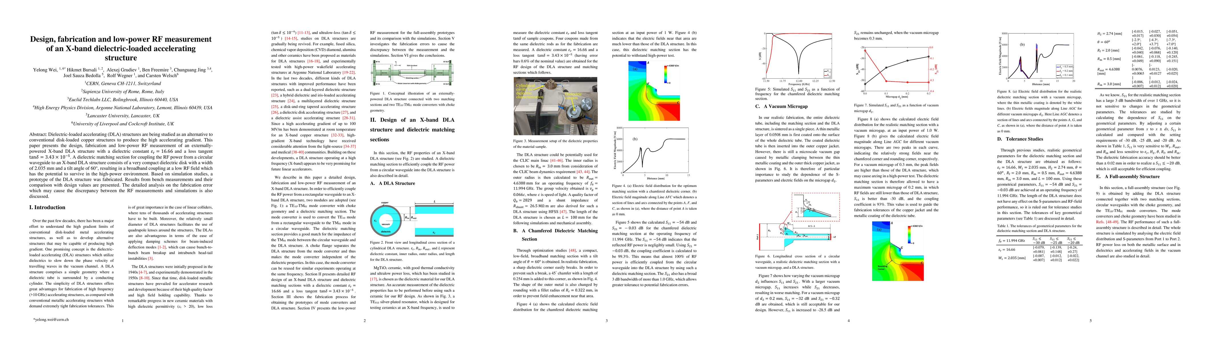Thumbnail for Design, fabrication and low-power RF measurement of an X-band
  dielectric-loaded accelerating structure