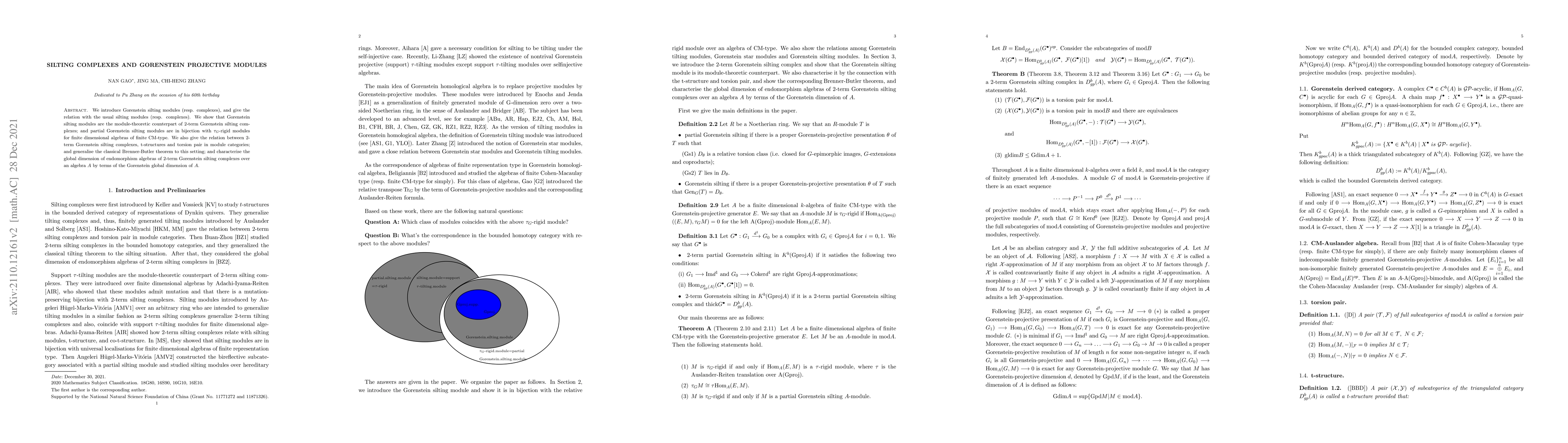 Thumbnail for Silting complexes and Gorenstein projective modules