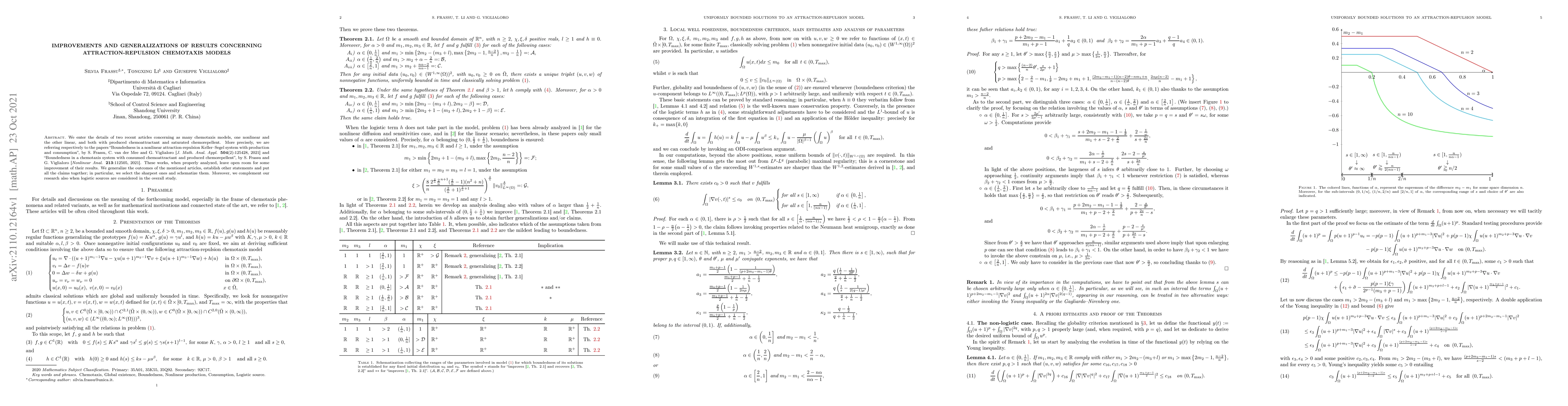 Thumbnail for Improvements and generalizations of results concerning
  attraction-repulsion chemotaxis models