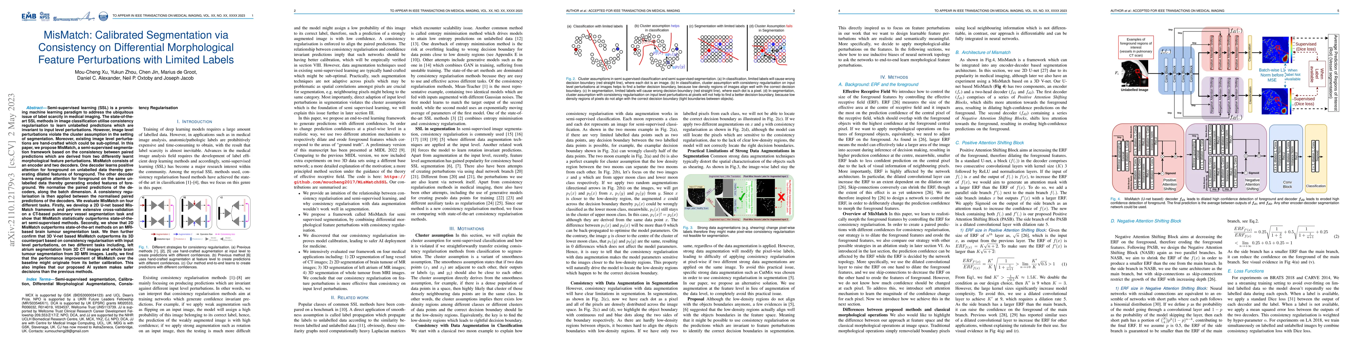 Thumbnail for MisMatch: Calibrated Segmentation via Consistency on Differential
  Morphological Feature Perturbations with Limited Labels