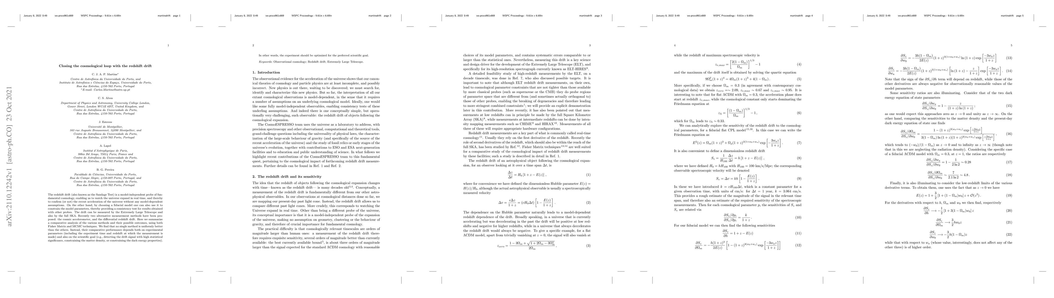 Thumbnail for Closing the cosmological loop with the redshift drift