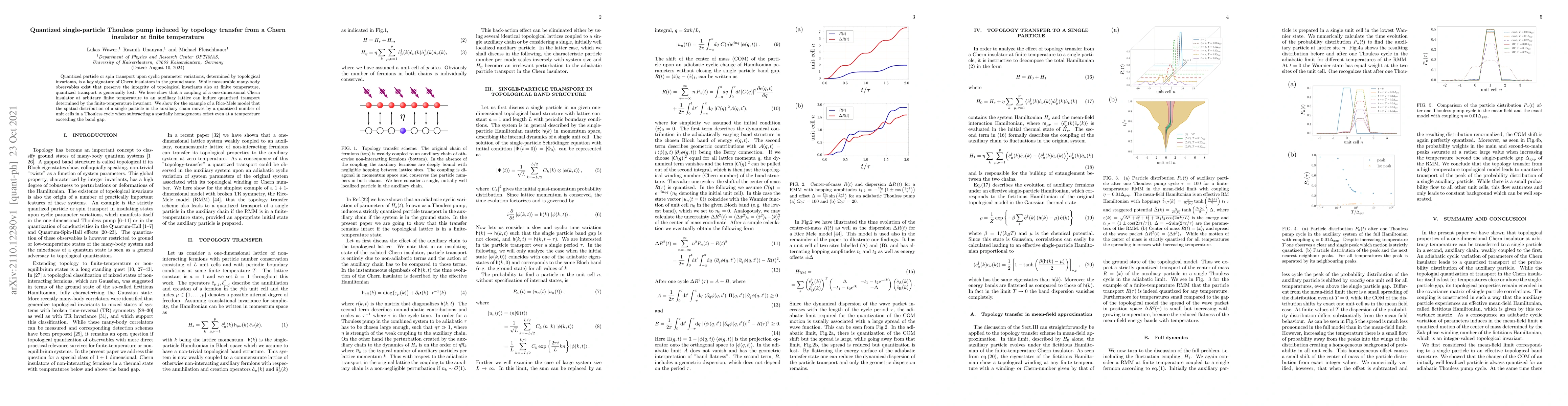 Thumbnail for Quantized single-particle Thouless pump induced by topology transfer
  from a Chern insulator at finite temperature
