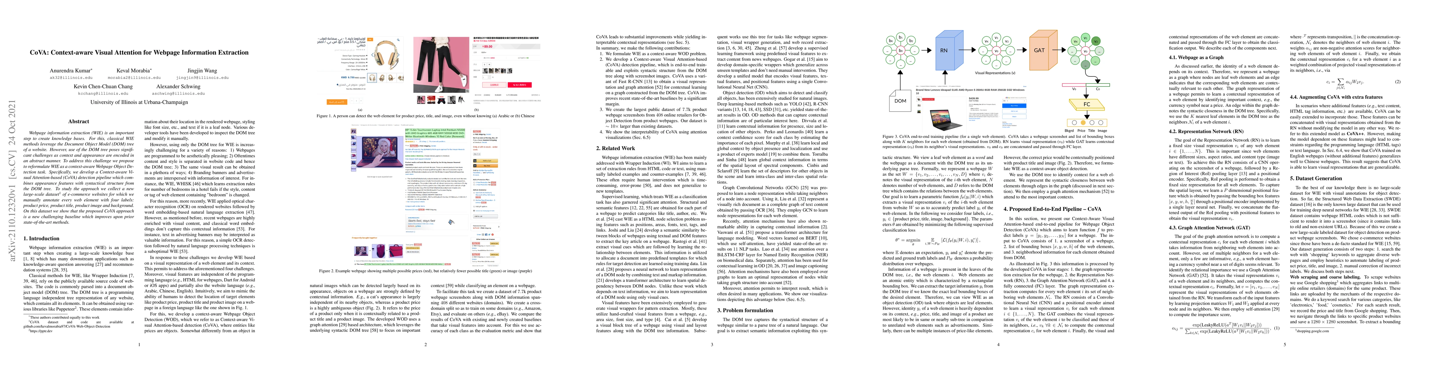 Thumbnail for CoVA: Context-aware Visual Attention for Webpage Information Extraction