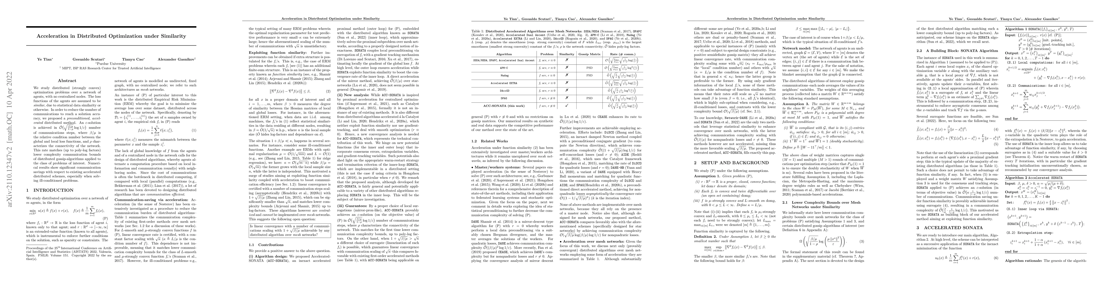 Thumbnail for Acceleration in Distributed Optimization under Similarity