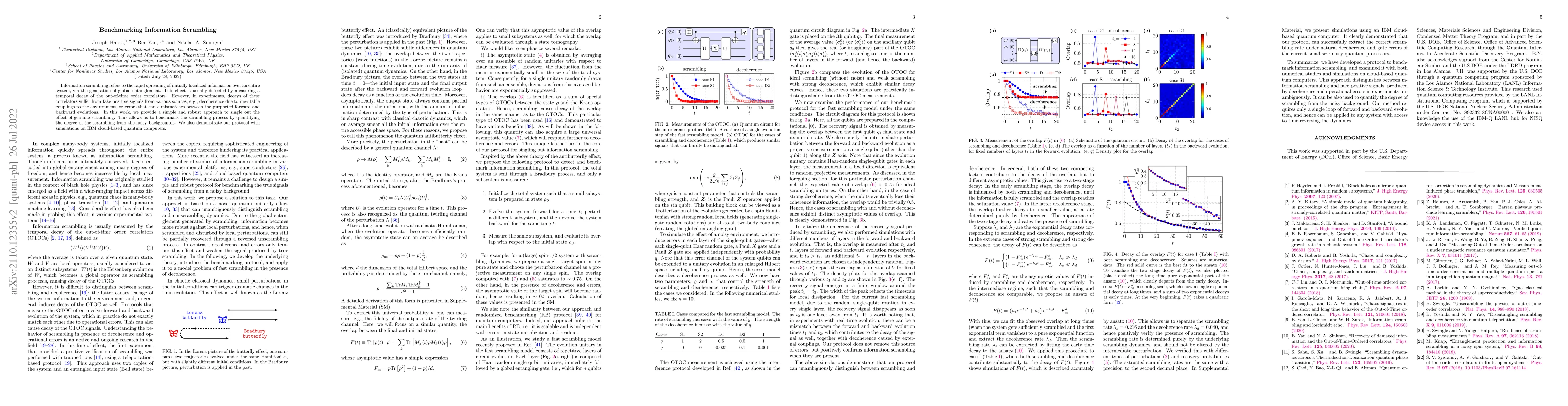 Thumbnail for Benchmarking Information Scrambling