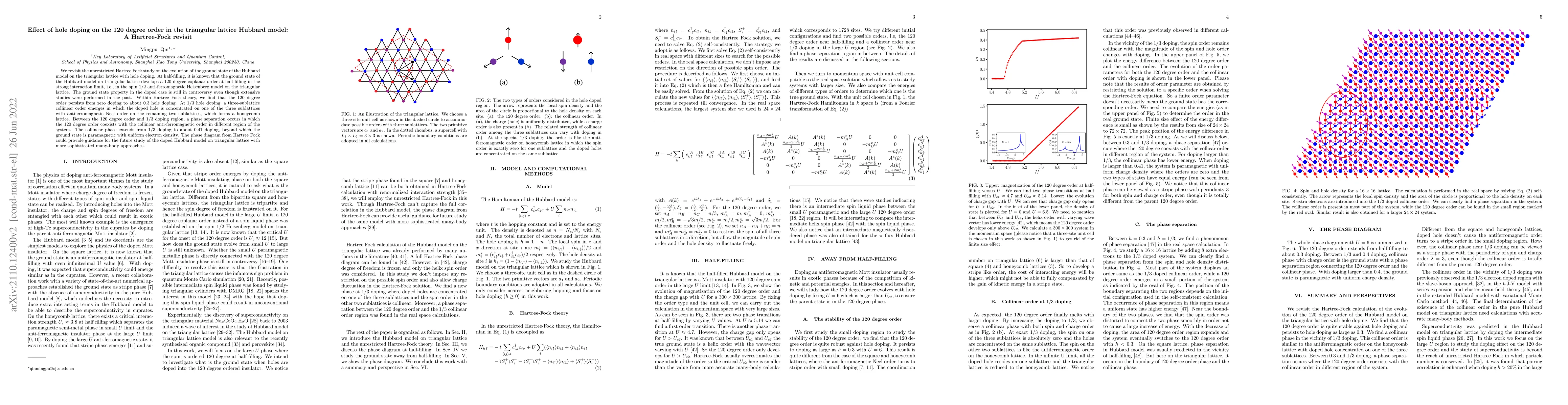 Thumbnail for Effect of hole doping on the 120 degree order in the triangular lattice
  Hubbard model: A Hartree-Fock revisit