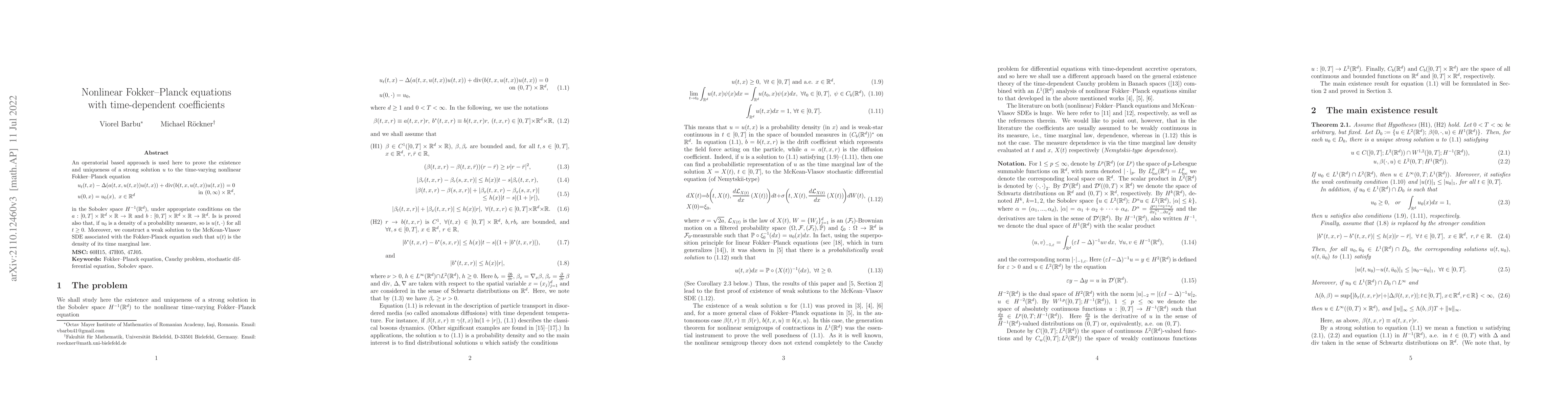 Thumbnail for Nonlinear Fokker-Planck equations with time-dependent coefficients