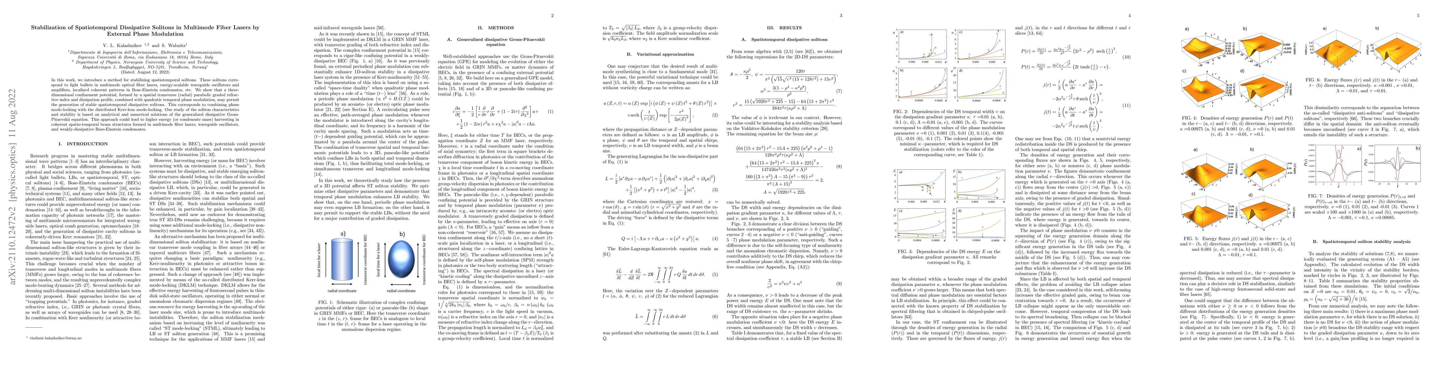 Thumbnail for Stabilization of Spatiotemporal Dissipative Solitons in Multimode Fiber
  Lasers by External Phase Modulation