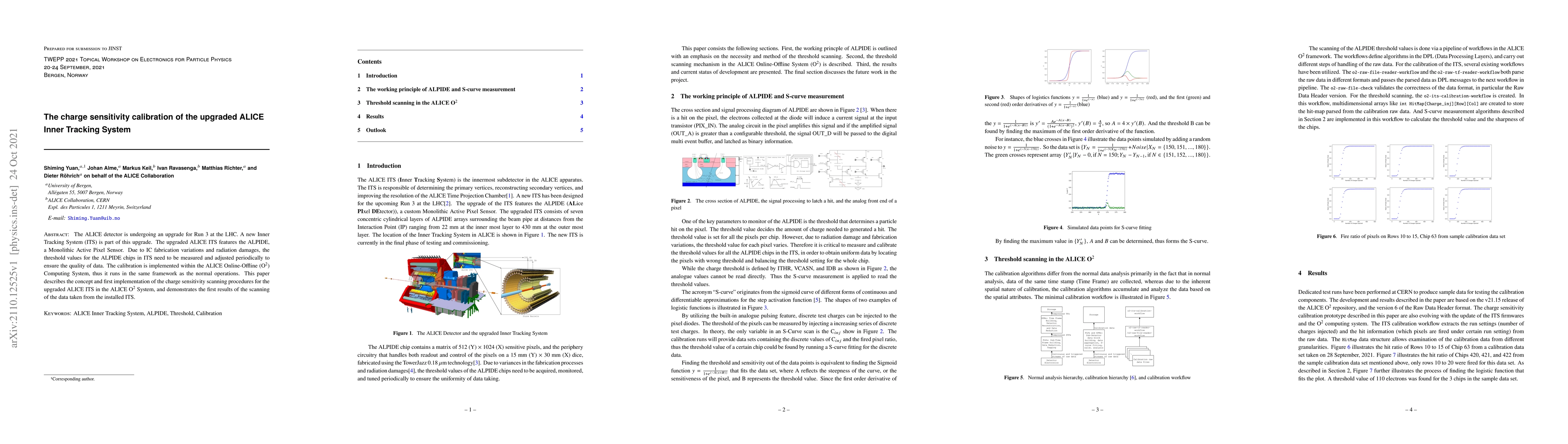 Thumbnail for The charge sensitivity calibration of the upgraded ALICE Inner Tracking
  System