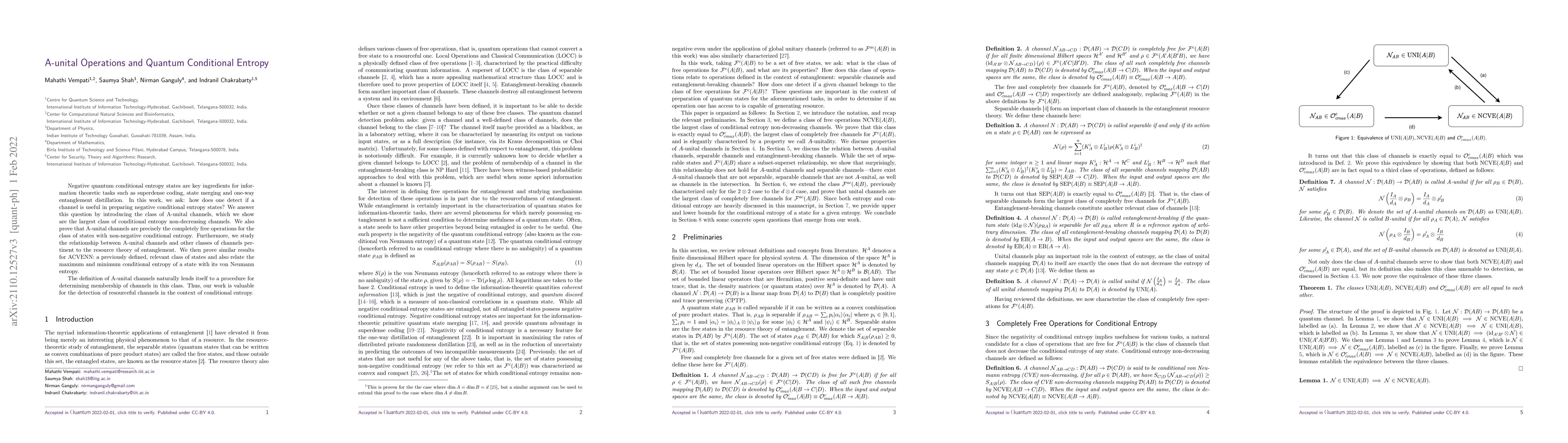 Thumbnail for A-unital Operations and Quantum Conditional Entropy