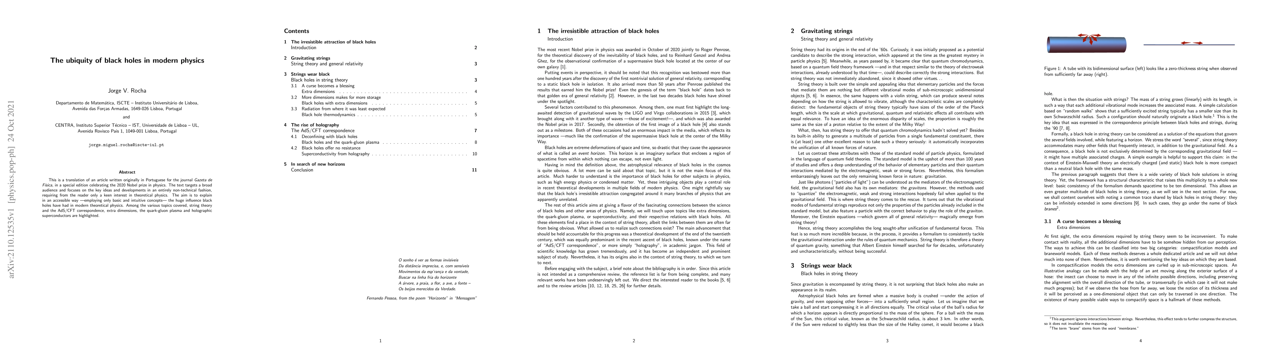 Thumbnail for The ubiquity of black holes in modern physics