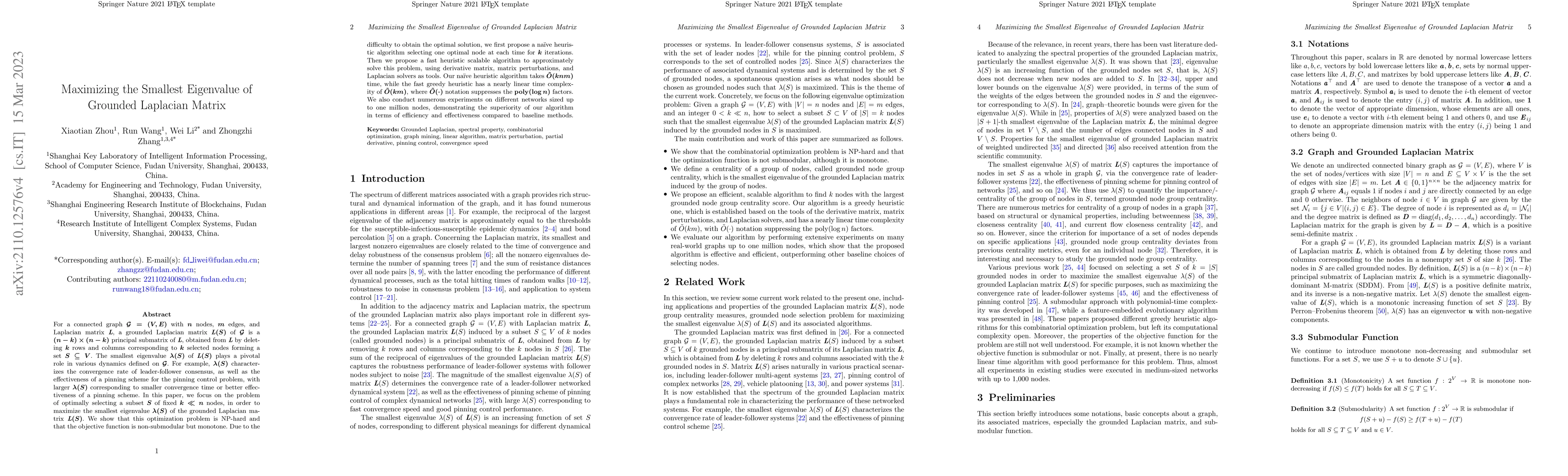 Thumbnail for Maximizing the Smallest Eigenvalue of Grounded Laplacian Matrix
