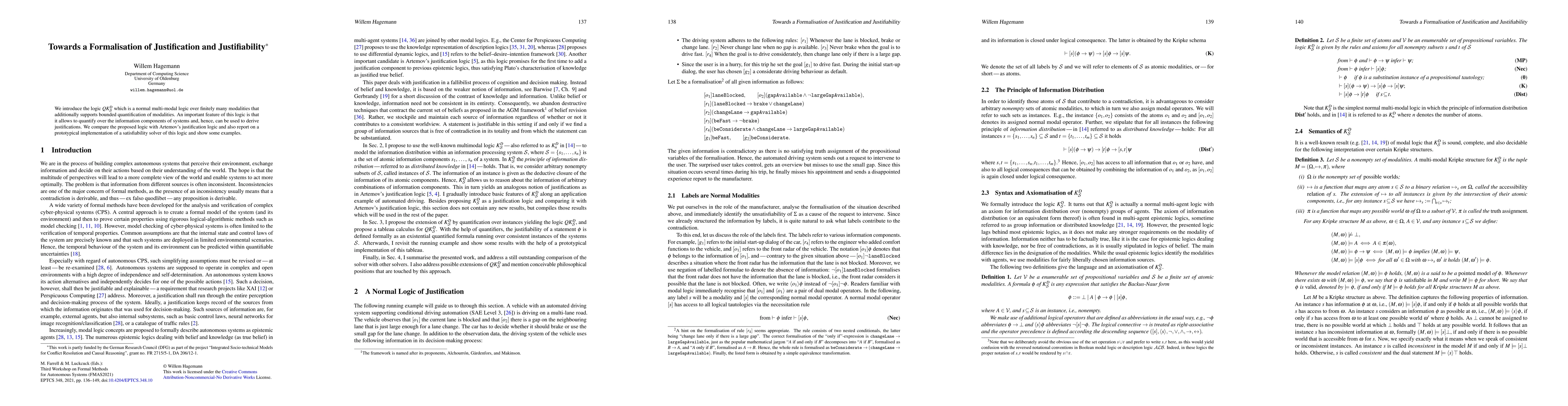 Thumbnail for Towards a Formalisation of Justification and Justifiability