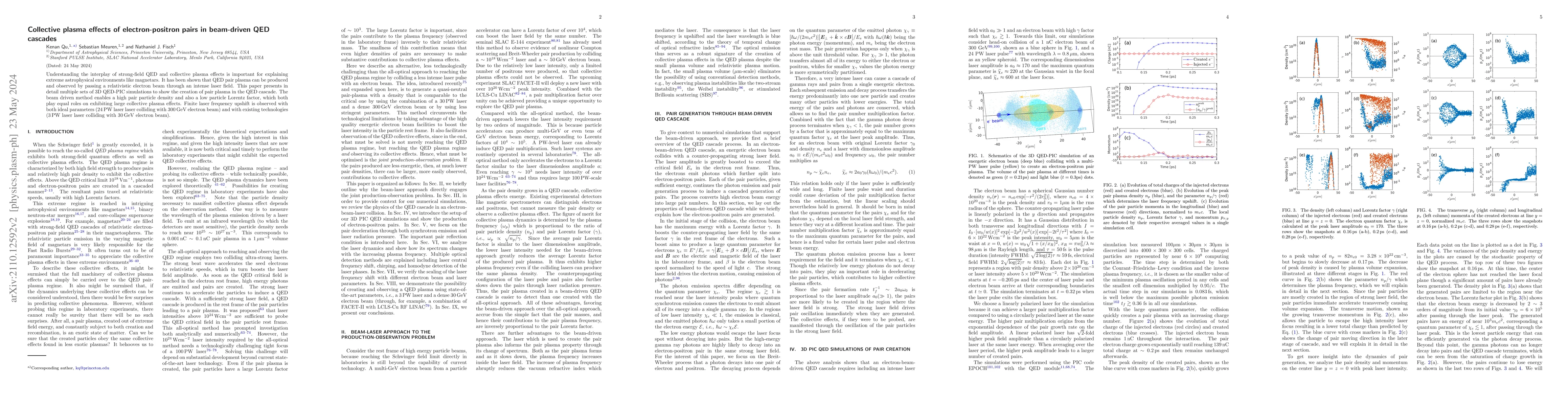 Thumbnail for Collective plasma effects of electron-positron pairs in beam-driven QED
  cascades